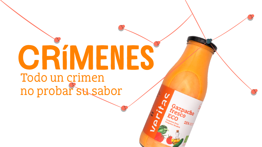 Foto donde se ve el gazpacho de marca Veritas